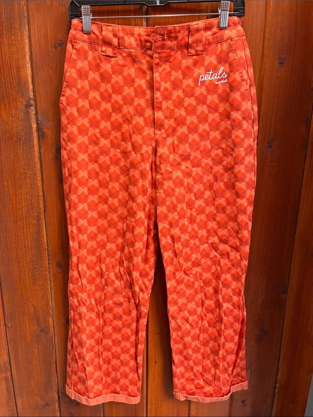 Petals by Petals & PeacocksOrange Butterfly Patterned Straight-Leg Women’s Pants